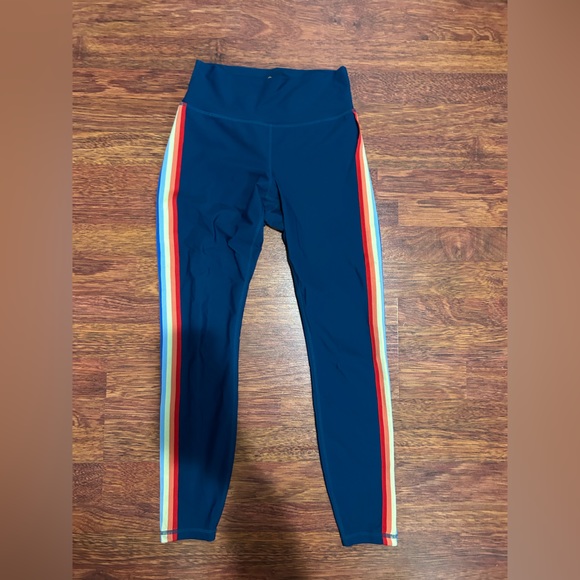 Spiritual Gangster Rainbow Stripe Compressive High Waist 7/8 Legging - Picture 2 of 6